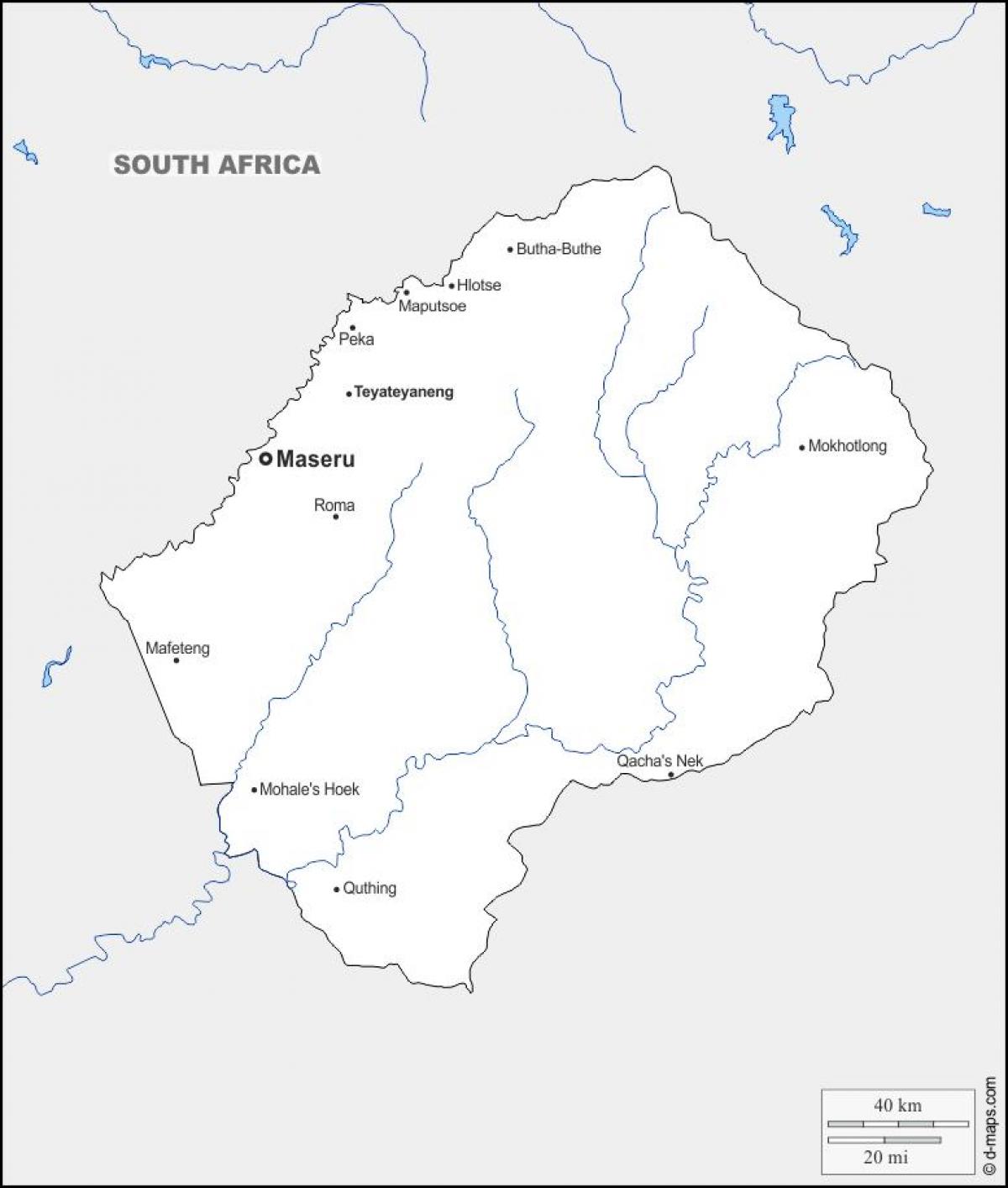 mapa de maputsoe Lesoto