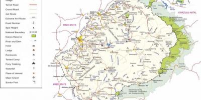 Lesoto estradas mapa