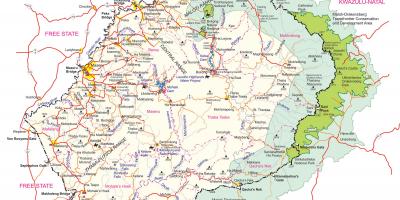 Mapa de mapa detallado de Lesoto