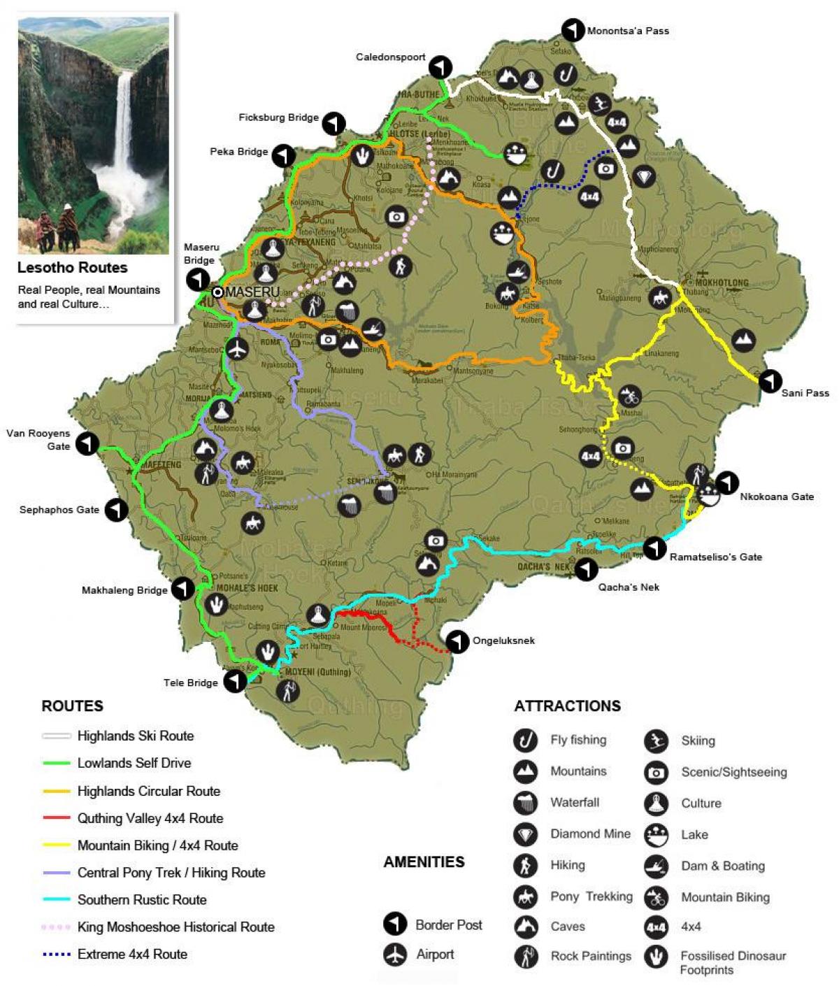 mapa de Lesoto turística