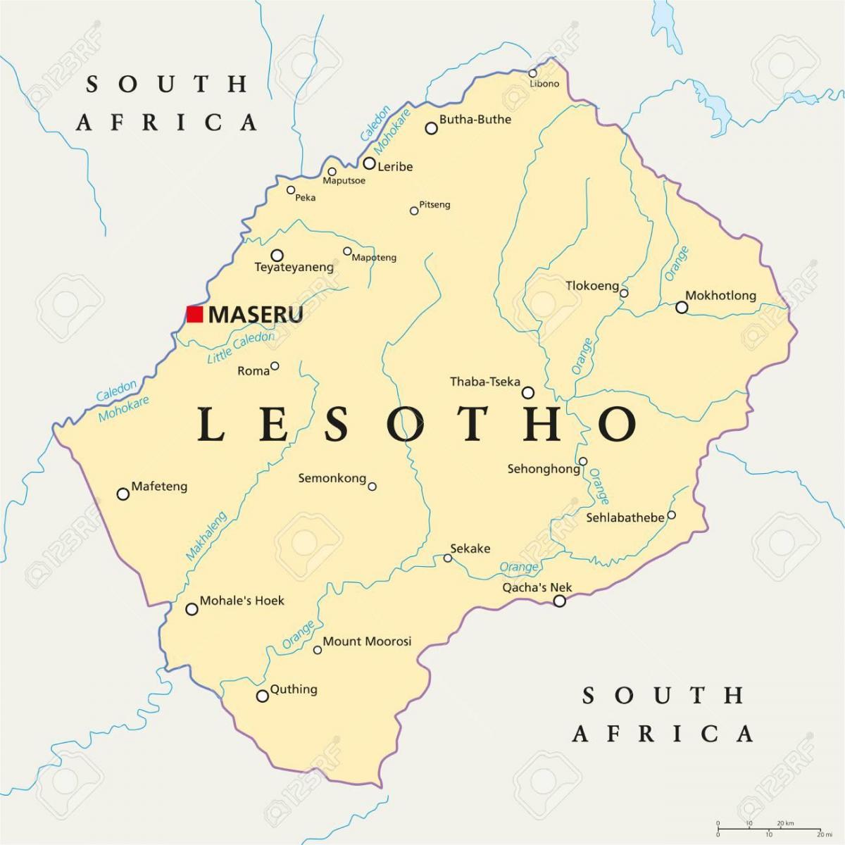 mapa de maseru Lesoto